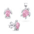 Фото #1 товара Playful silver jewelry set with zircons Turtle SET233WP (earrings, pendant)