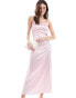 Фото #8 товара Vero Moda satin cami babydoll maxi dress with cut out back in pink