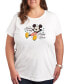 ფოტო #1 პროდუქტის Trendy Plus Size Disney Mickey Mouse Nature is My Happy Place Graphic T-shirt
