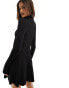 Фото #4 товара & Other Stories contoured rib knitted mini dress with split cuffs and flared hem in black