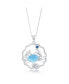 Фото #1 товара Sterling Silver Larimar Crab & Blue CZ Necklace