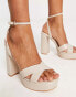 Фото #3 товара Schuh Skye platform heeled sandals in ecru