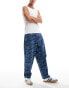 Santa Cruz logo baggy fit denim jeans in mid blue wash