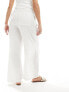 ASOS DESIGN Maternity wide leg pull on trouser with linen in white