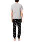 Men's 2-Pc. Graffiti-Logo Pajamas Серебристый, M - фото #2