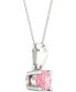 Lab-Created Pink Diamond Solitaire 18" Pendant Necklace (1/5 ct. t.w.) in Sterling Silver