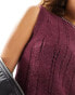 Фото #4 товара ASOS DESIGN knitted tank top in distressed stitch in burgundy