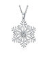 ფოტო #1 პროდუქტის Cubic Zirconia CZ Accent Holiday Party Frozen Winter Snowflake Pendant Necklace For Women For Teen .925 Sterling Silver