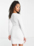 Фото #2 товара ASOS DESIGN Tall knitted mini dress with sweetheart plunge neckline in white