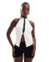 Фото #4 товара ASOS DESIGN halter top with cut out detail in ivory