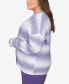 ფოტო #3 პროდუქტის Plus Size Point of View Ombre Cardigan with Flower Buttons Sweater