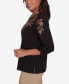 ფოტო #4 პროდუქტის Petite Rue Rivoli Leaf Embroidered Sweater Top with Ruched Sleeves