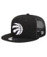 ფოტო #1 პროდუქტის Men's Black Toronto Raptors Evergreen 9FIFTY Trucker Snapback Hat