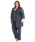 ფოტო #1 პროდუქტის Plus Size Embellished Jacket, Sleeveless Top and Pants Set