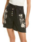Фото #1 товара Johnny Was Marseille Belted Linen Short Women's Black Xs