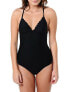 Фото #1 товара Splendid Mills Hamptons Scallop Womens One Piece Cross Straps Swimsuit Size M