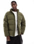 Фото #1 товара Tommy Hilfiger High Neck Down Puffer Jacket in Olive Green