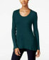 Фото #1 товара Style & Co Women's Long Sleeve Scoop Neck Sweater New Rustic Teal M