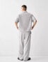 Bershka plisse trouser co-ord in grey