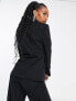 Extro & Vert Petite perfect basic jersey fitted blazer in black co-ord