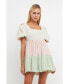 Фото #2 товара Women's Color Block Tweed Mini Dress