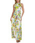 Фото #3 товара Mock-Neck Tiered Printed Chiffon Maxi Dress