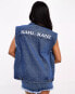 Karl Kani logo denim vest jacket in blue