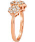 ფოტო #2 პროდუქტის Nude Diamond Triple Cluster Flower Ring (1 ct. t.w.) in 14k Rose Gold