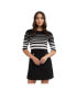 Women's 3/4 Sleeve YD Striped Sweater Dress