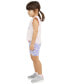 Фото #3 товара Little Girls Logo-Graphic Flutter-Sleeve T-Shirt & Bike Shorts, 2 Piece Set