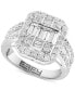 ფოტო #1 პროდუქტის EFFY® Diamond Emerald Shaped Halo Cluster Engagement Ring (1-7/8 ct. t.w.) in 14k White Gold