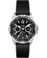 ფოტო #1 პროდუქტის Men's Quartz Analog Premium Dress Leather Black Watch 44mm