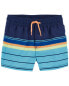 Фото #1 товара Плавательные шорты для мальчиков Carter's Toddler Striped Swim Trunks.