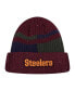 Фото #2 товара Men's Burgundy Pittsburgh Steelers Speckled Cuffed Knit Hat