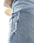 ASOS DESIGN skinny jeans in light blue wash with abrasions