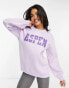 Threadbare Ski printed sweater in lilac