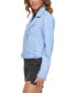 ფოტო #2 პროდუქტის Women's Faux-Leather Belted Hem Moto Jacket