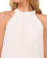 Фото #5 товара Women's Pleated Halter Neck Top with Floral Collar