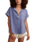 Фото #1 товара Women's Linen Short-Sleeve Button-Down Shirt