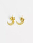 Фото #4 товара Seol + Gold 18ct gold vermeil cubic zirconia crescent stud earrings