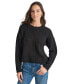 Women's Metallic Cable Knit Crewneck Sweater