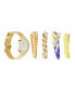 ფოტო #2 პროდუქტის Jessica Carlye Women's Quartz Movement Gold-Tone Mesh Bracelet Analog Watch, 36mm with Hair Pin Set