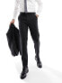 Фото #1 товара ASOS DESIGN slim suit trouser in wool mix texture in black