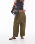 Фото #1 товара Topshop pull on pleated balloon trouser in khaki