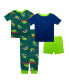 ფოტო #2 პროდუქტის Toddler Boys Cotton 4 Piece Pajama Set