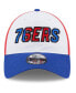 Фото #3 товара Men's White, Royal Philadelphia 76ers Back Half 9TWENTY Adjustable Hat