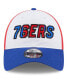 ფოტო #3 პროდუქტის Men's White, Royal Philadelphia 76ers Back Half 9TWENTY Adjustable Hat