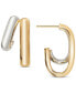 ფოტო #4 პროდუქტის Double Polished Oval & Round Hoop Earrings in 10k Two-Tone Gold