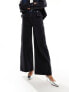 Object wide leg jean co-ord with contrast waistband in washed black