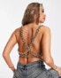 Femme Luxe chain open back detail top in beige